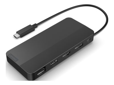Lenovo - USB-C Dual Display Travel Dock w/o Adapter - 40B90000WW - Ethernet LAN (RJ-45) ports 1 - USB 3.0 (3.1 Gen 1) ports quantity 1 x USB-A 10 Gbps, 2 x USB-C 10 Gbps - HDMI ports quantity 1 - 65 W - Warranty 36 month(s)