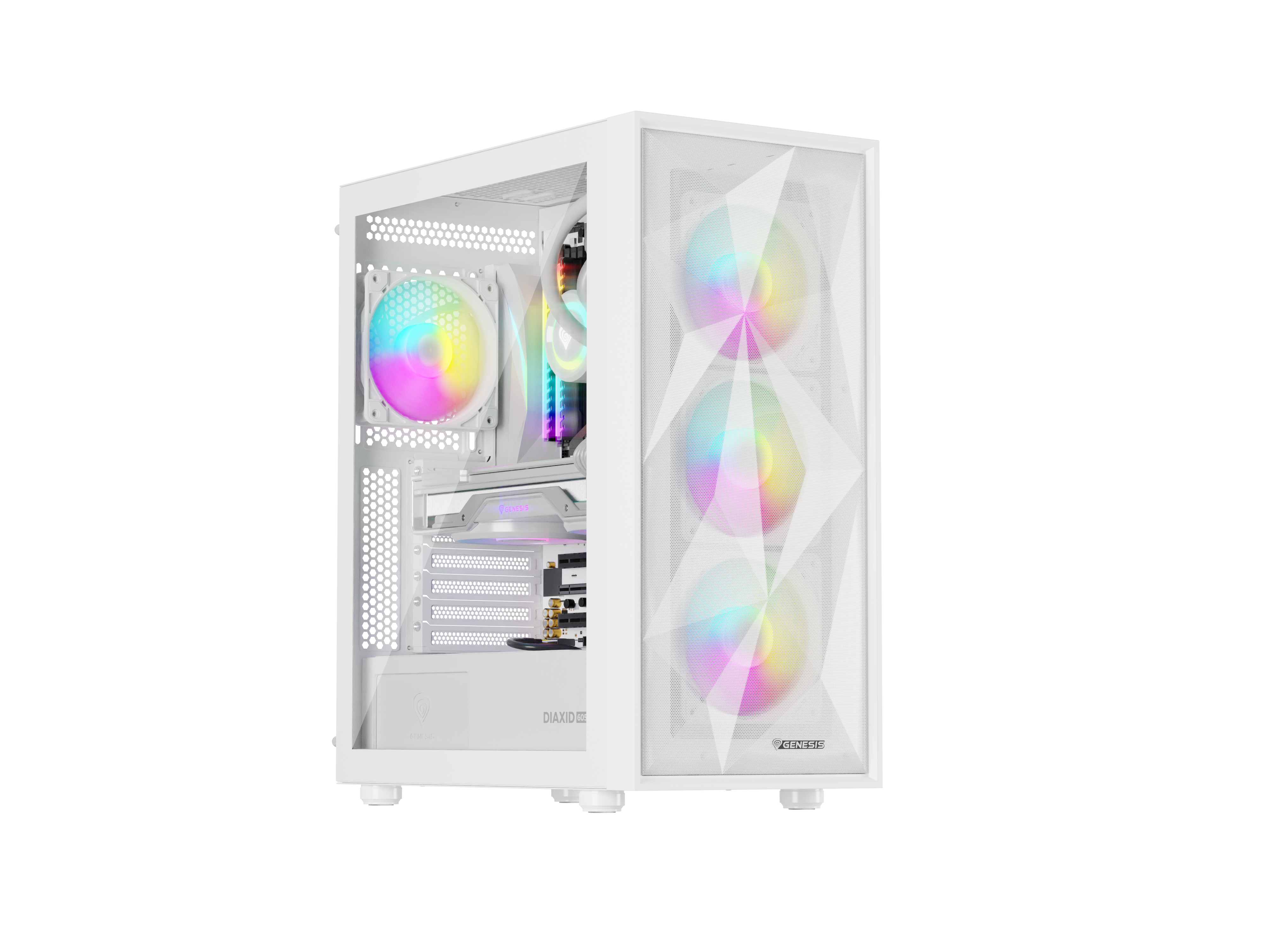 Genesis Gaming PC Case - Diaxid 605 ARGB - Midi Tower - White