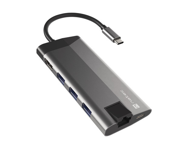 Natec - USB-C Multiport Adapter - NMP-1690 - Grey - USB Type-C - 0.15 m