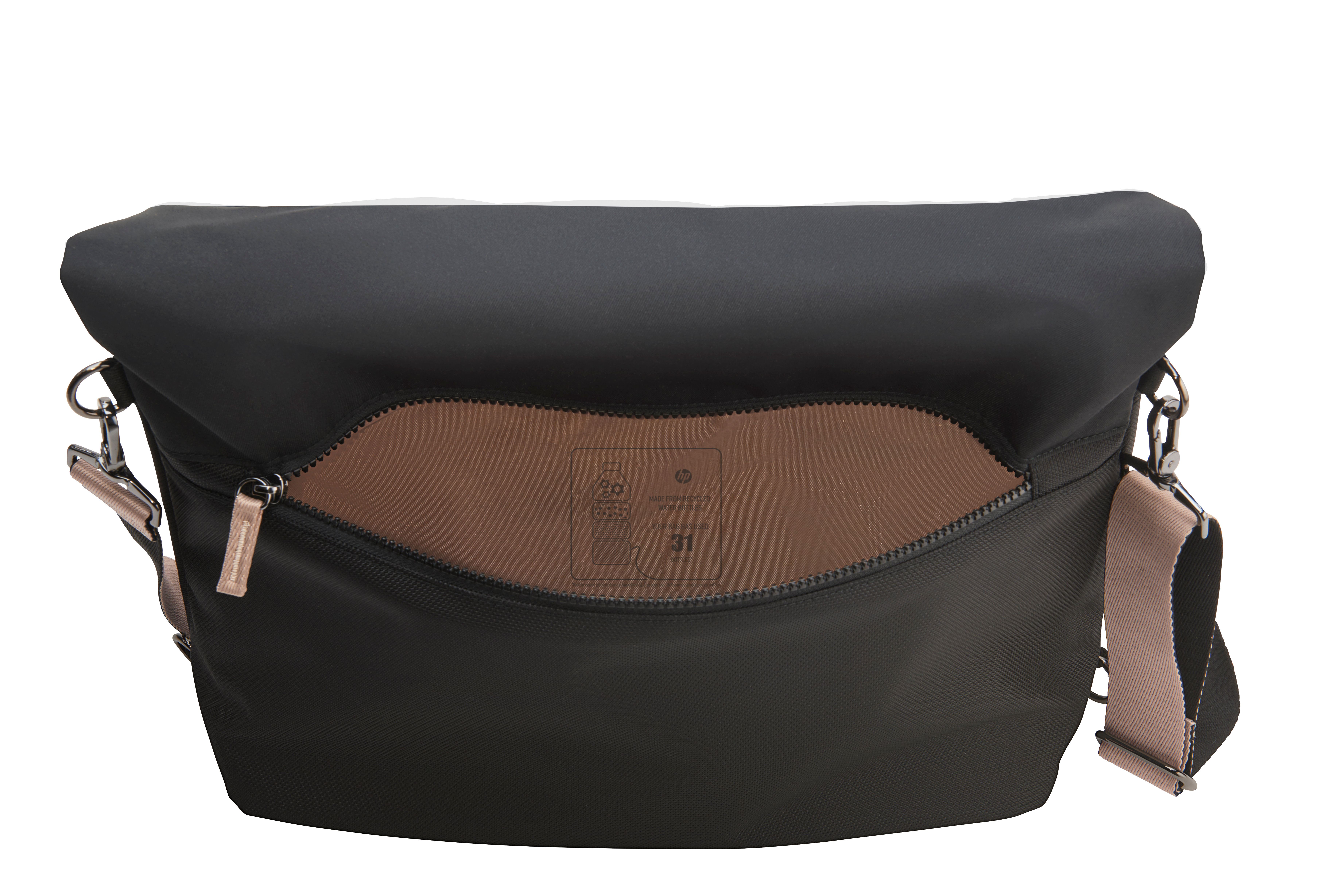 HP 14 Backpack Tote - 18 Liter Capacity, 4-way Convertible (backpack/tote/bag/handbag w/shoulder strap included), RFID Pocket, Extra Durable - Black, Beige
