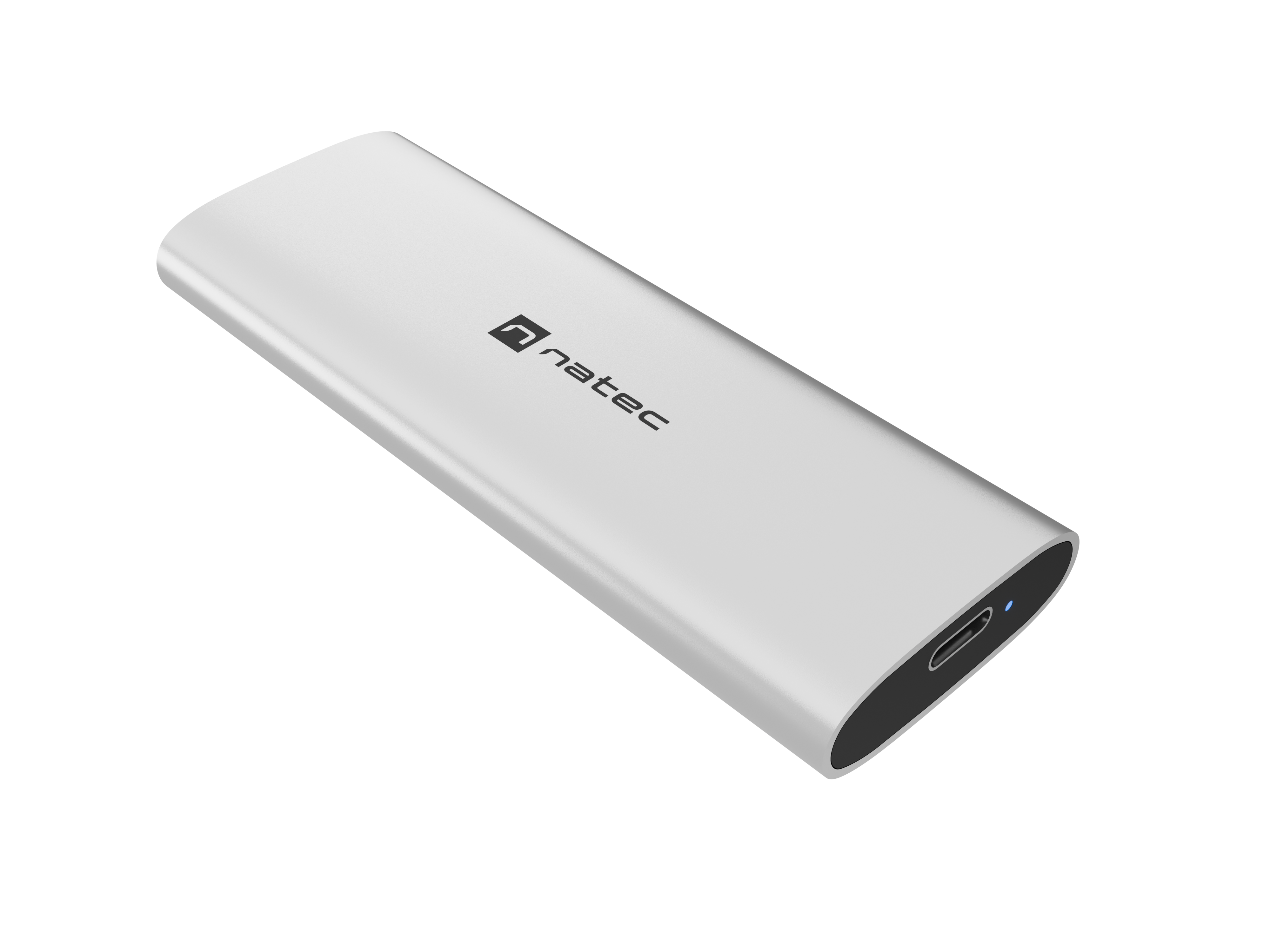 Natec - Rhino M.2 NVME Lite USB-C External, Gen 2 Steel Arctic Silver - Solid-state drive interface NVMe