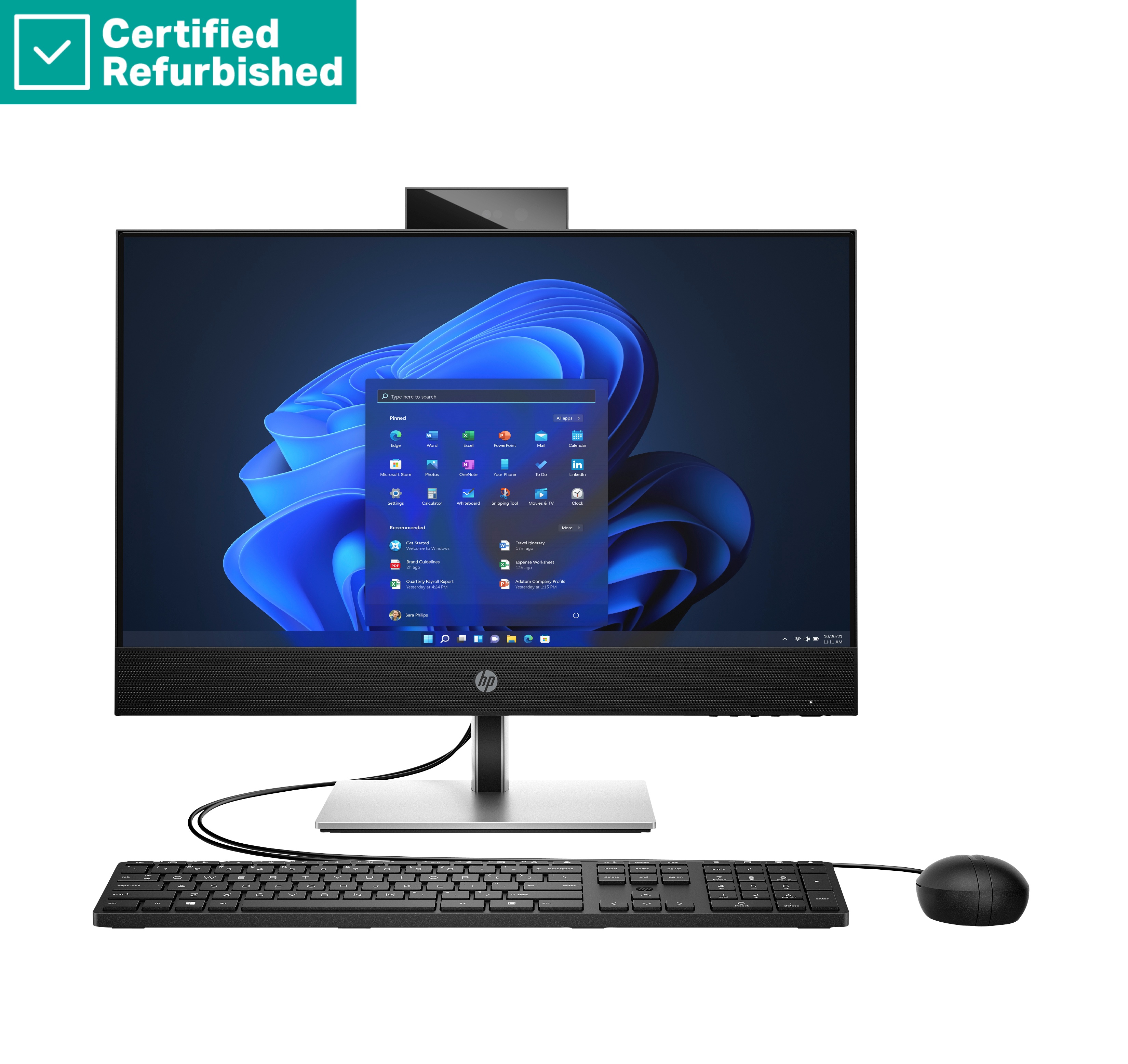 RENEW SILVER HP Pro 440 G9 AIO All-In-One - i5-13500T, 8GB, 256GB SSD, 23.8 FHD Non-Touch AG, Height Adjustable, DVD-RW, USB Mouse, Win 11 Pro, 1 years