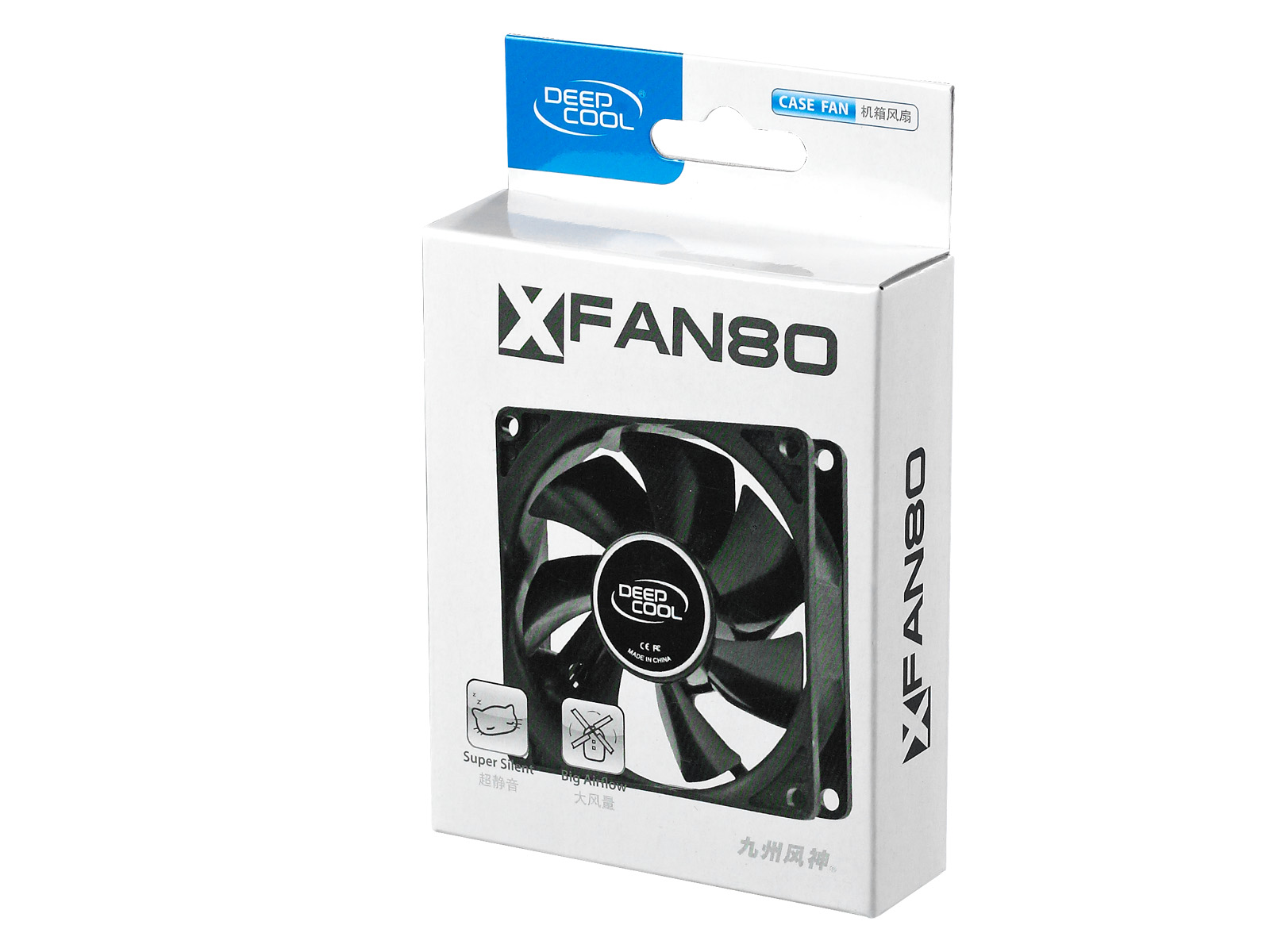 80mm case ventilation fan, 2 Pin; hydro bearing, - Deepcool
