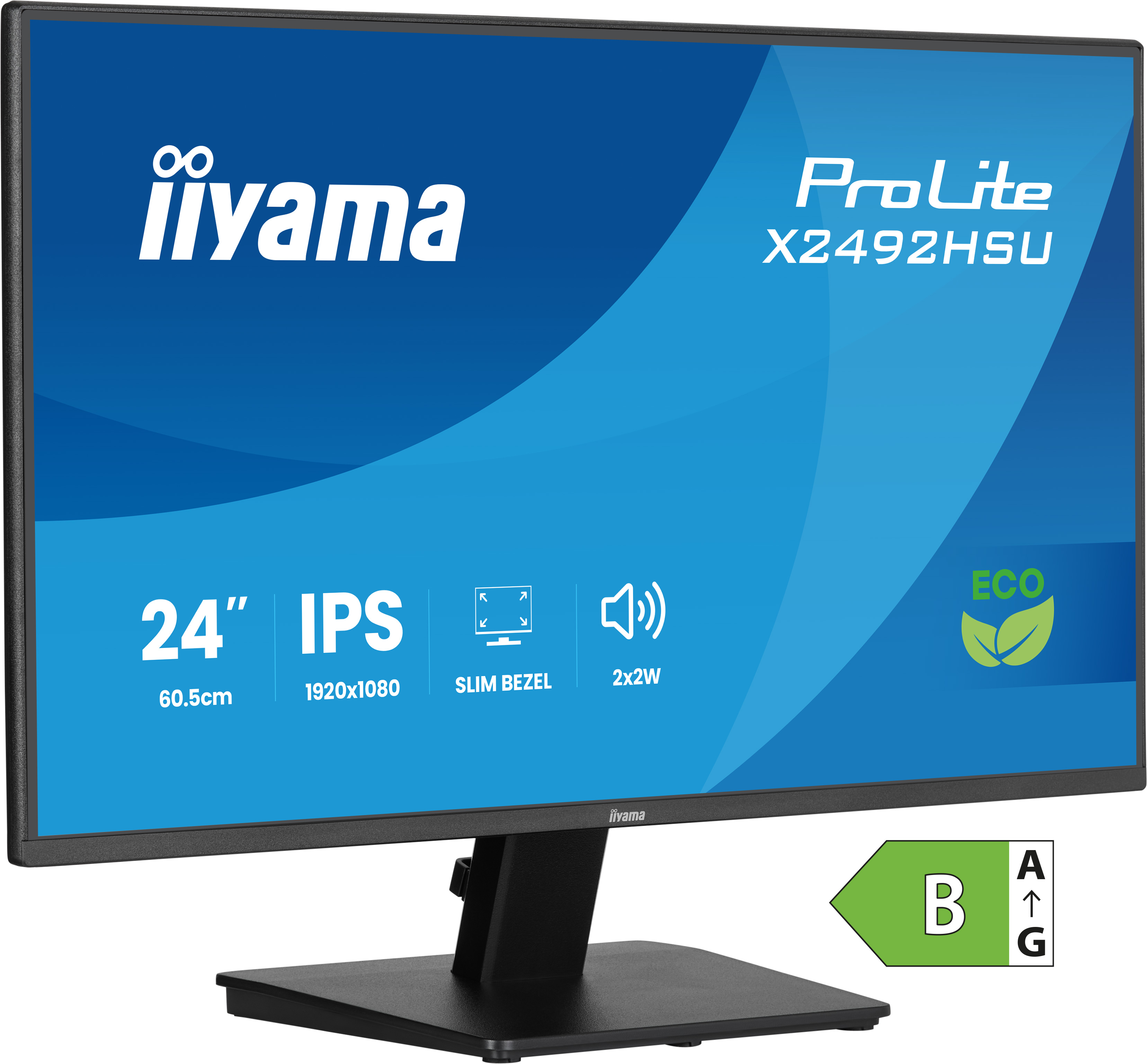 24” IPS Full HD panel with 4-side slim bezel 