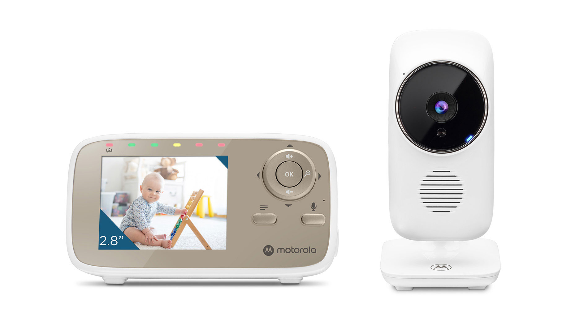 Motorola - Video Baby Monitor - VM483 2.8" - White/Gold
