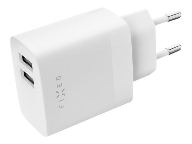 FIXED Dual USB Travel Charger 17W, White - Fixed