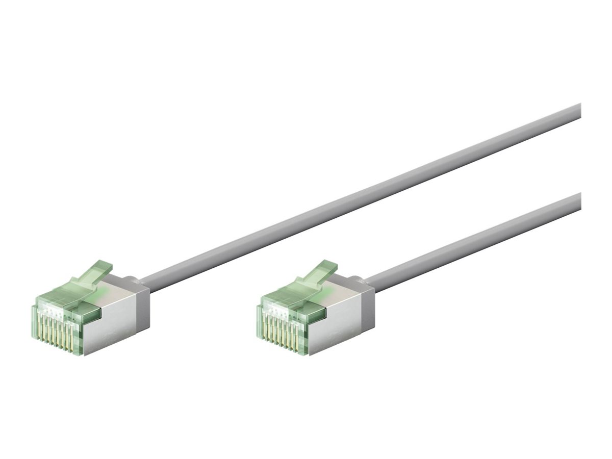 Goobay 74343 Ultra-Flexible CAT 8.1 Patch Cable, Slim, U/FTP, 0.15 m, Grey - Goobay