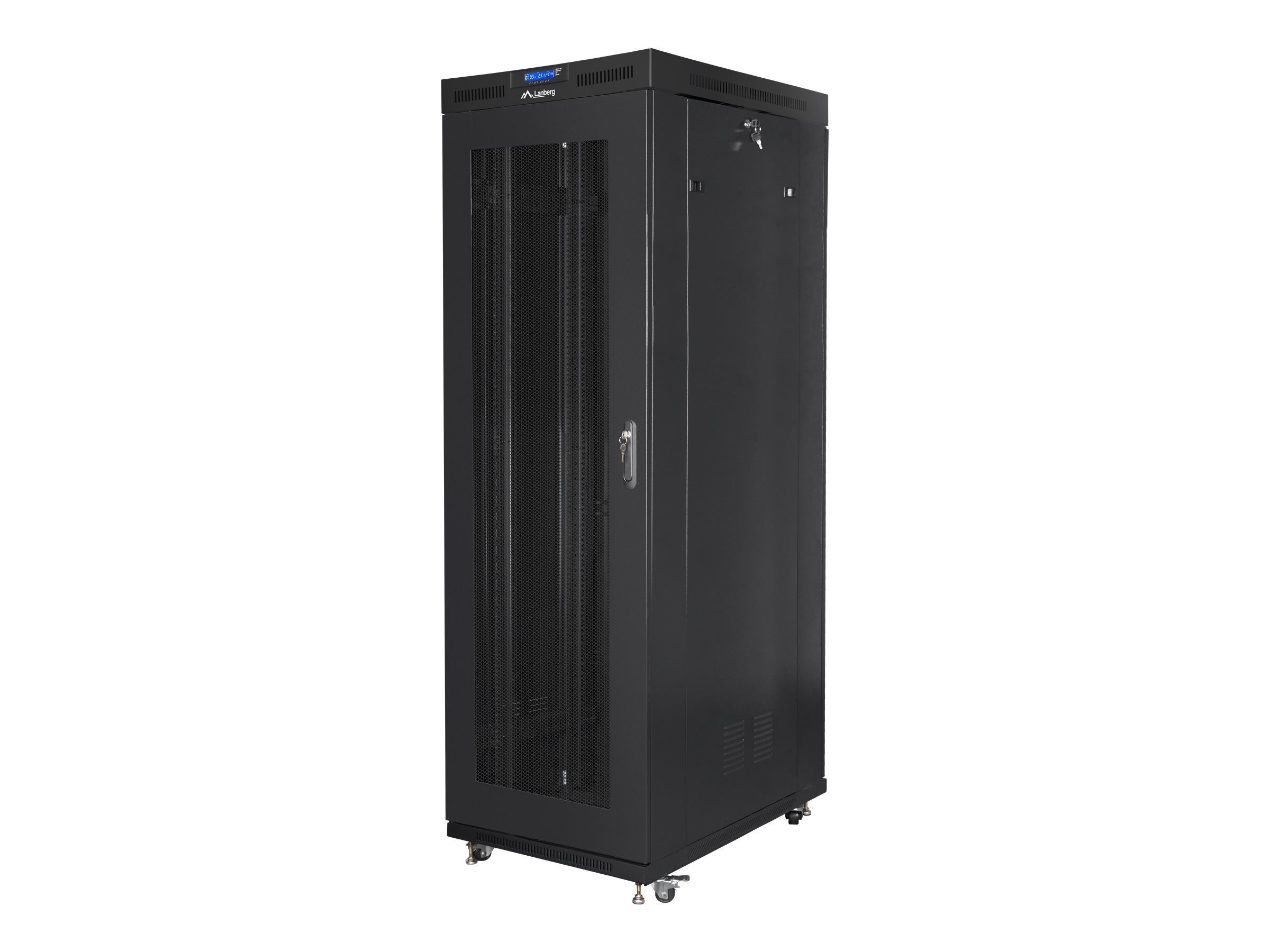 Lanberg - Rack cabinet 19" free-standing 37U/800x1000 (flat pack) with glass door lCD V2 - FF01-8037-23BL - Black