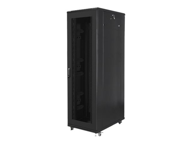 Lanberg - Rack cabinet 19" free-standing 42U/800x1000 (flat pack) with mesh door - FF01-8042-23B - Black
