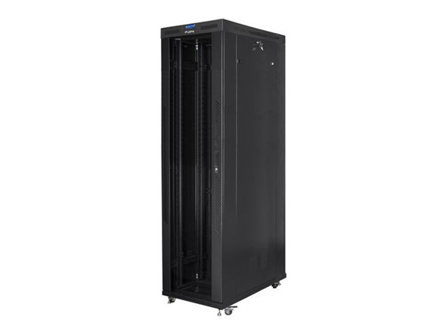 Lanberg - Rack cabinet 19" free-standing 47U/800x1200 (flat pack) with glass door, LCD - FF01-8247-12BL - Black