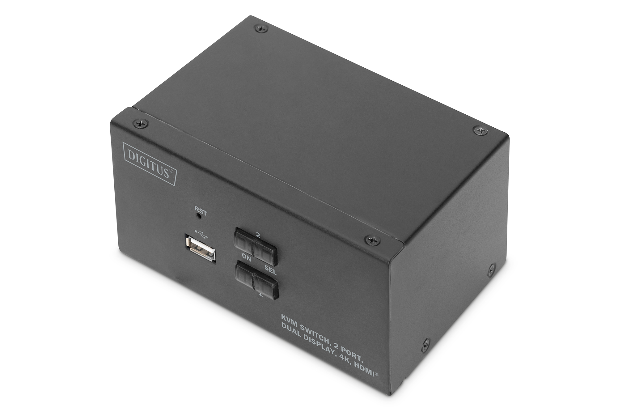 Digitus - KVM Switch, 2 Port, Dual Display, 4K, HDMI - DS-12860
