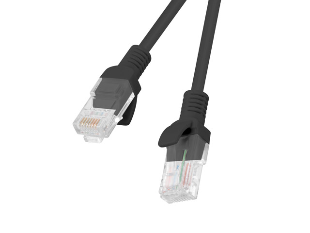 Lanberg - Patchcord CAT.5E UTP - PCU5-10CC-0100-BK - 1 m - Black