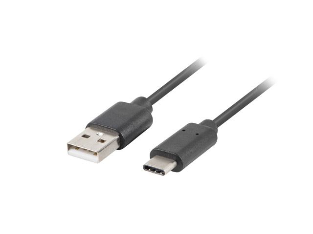 Lanberg - USB Type-C to USB Type-A 2.0 Cable, 0.5 m - CA-USBO-10CU-0005-BK - USB Type-C to USB Type-A