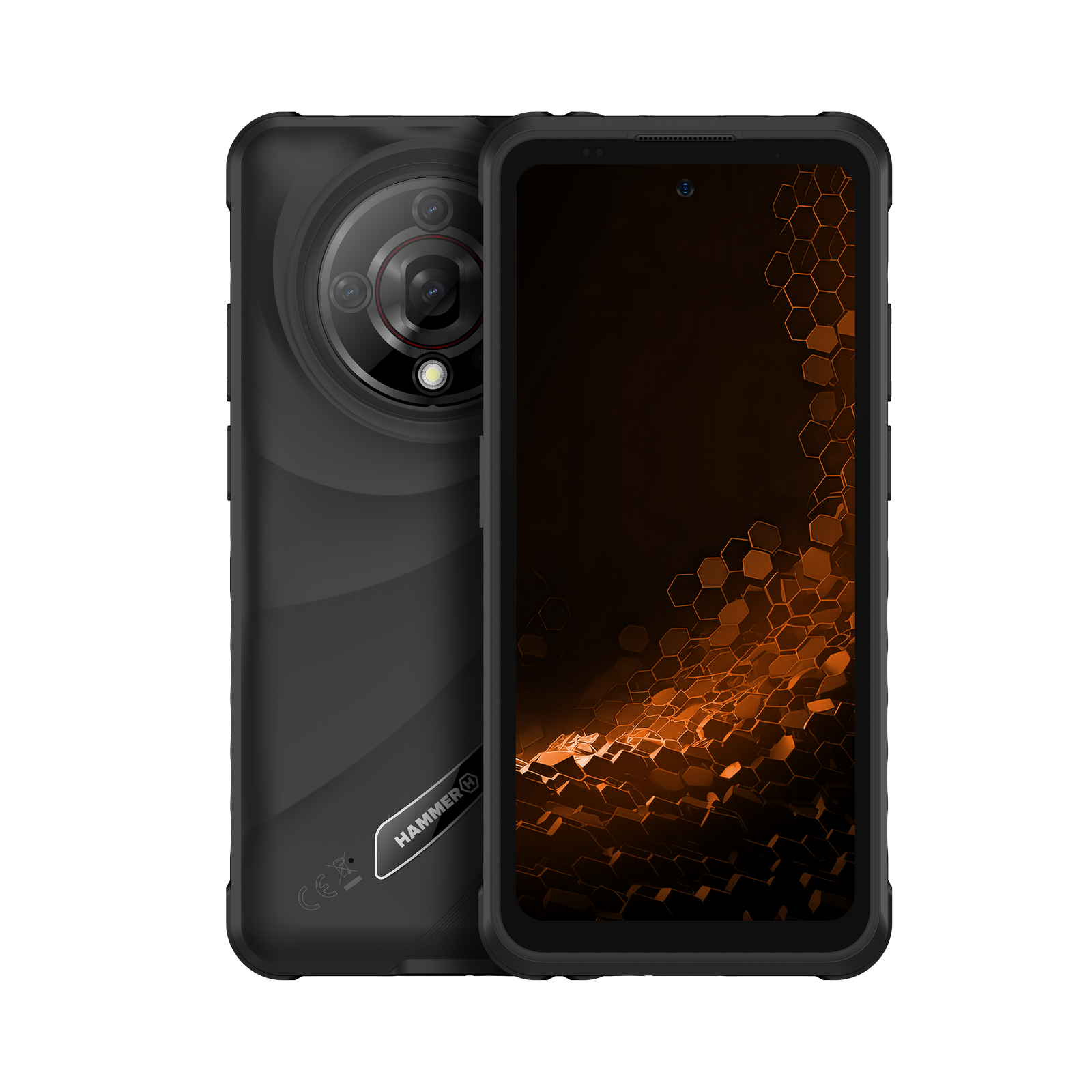 Hammer - Iron 6 - Black - 6.56 " - IPS - 1612 x 720 pixels - Mediatek - Dimensity 6300 - Internal RAM 8 GB - 256 GB - microSD - Dual SIM - 4G - 5G - Main camera resolution 64 MP - Android - 15 - 6050 mAh