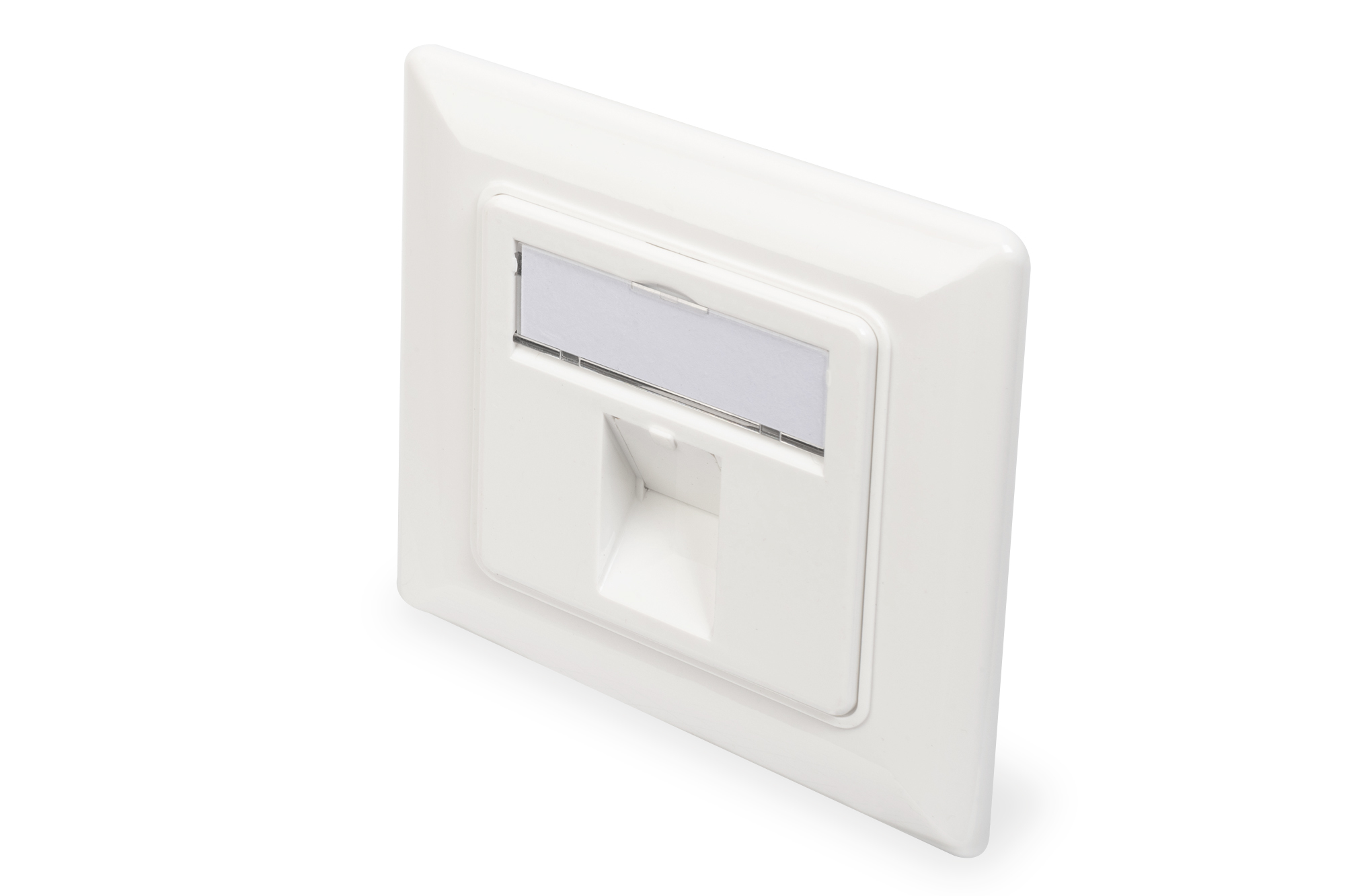 Digitus - Wallplate for Keystone Modules, German type, middle plate 50x50 mm, frame 80x80 mm - DN-93811