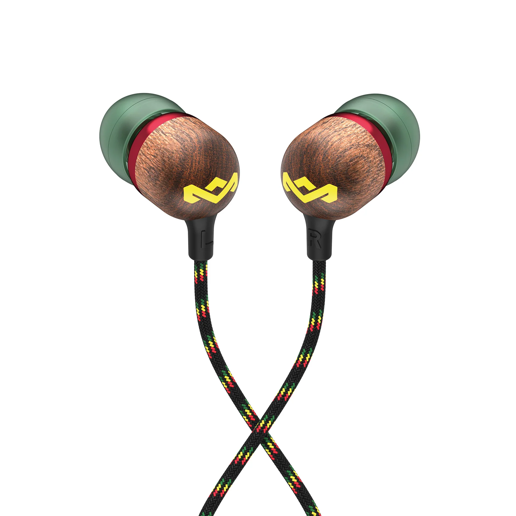 Marley Wired Earbuds - Smile Jamaica - Built-in microphone - USB Type-C - Rasta