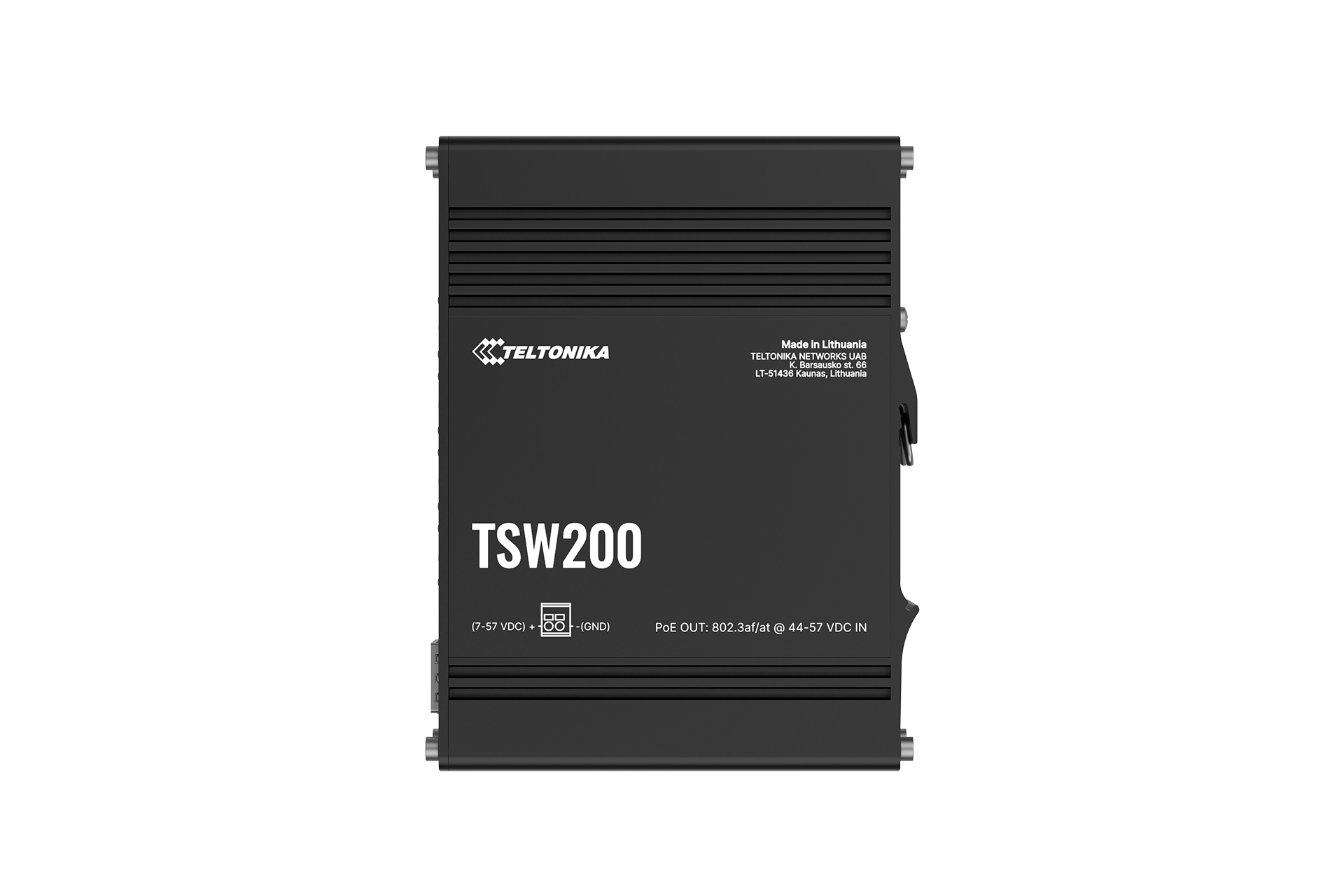 Teltonika - TSW200 - Industrial POE+ Ethernet Switch - DIN rail mountable - SFP ports quantity 2 - PoE+ ports quantity 8