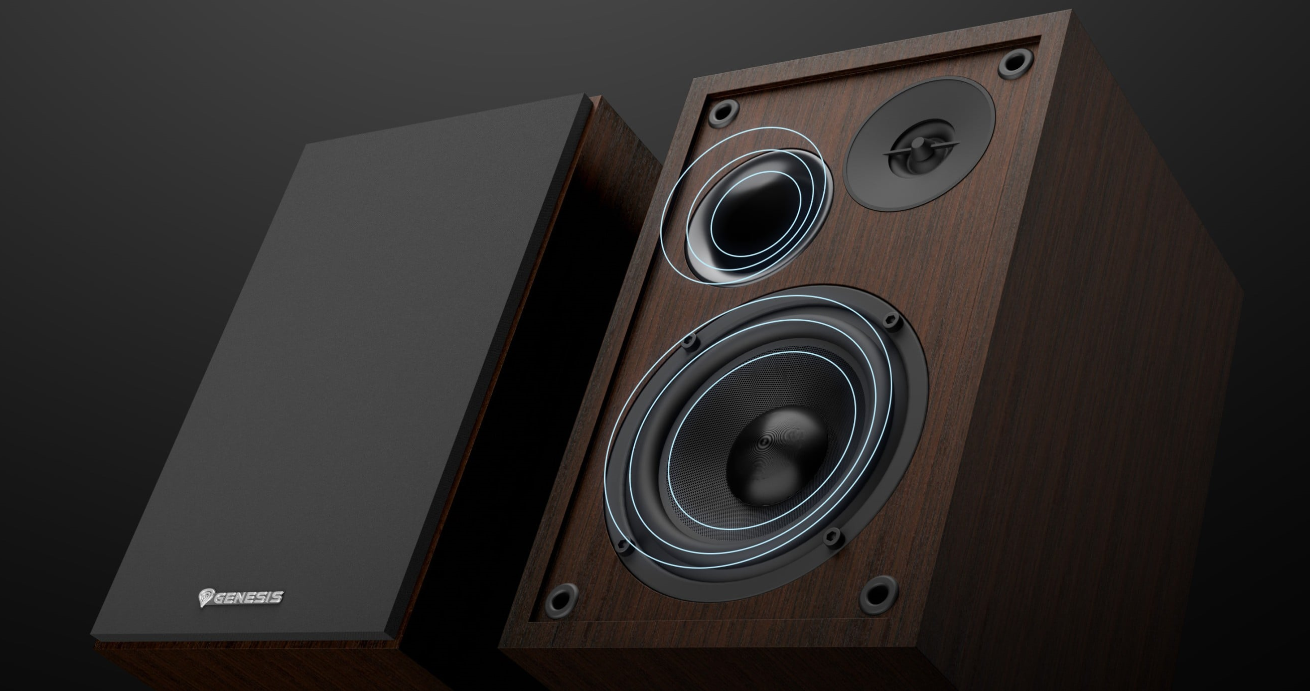 Genesis Speakers - Arsen 302BT - 20 W - Bluetooth - Wireless connection - Brown
