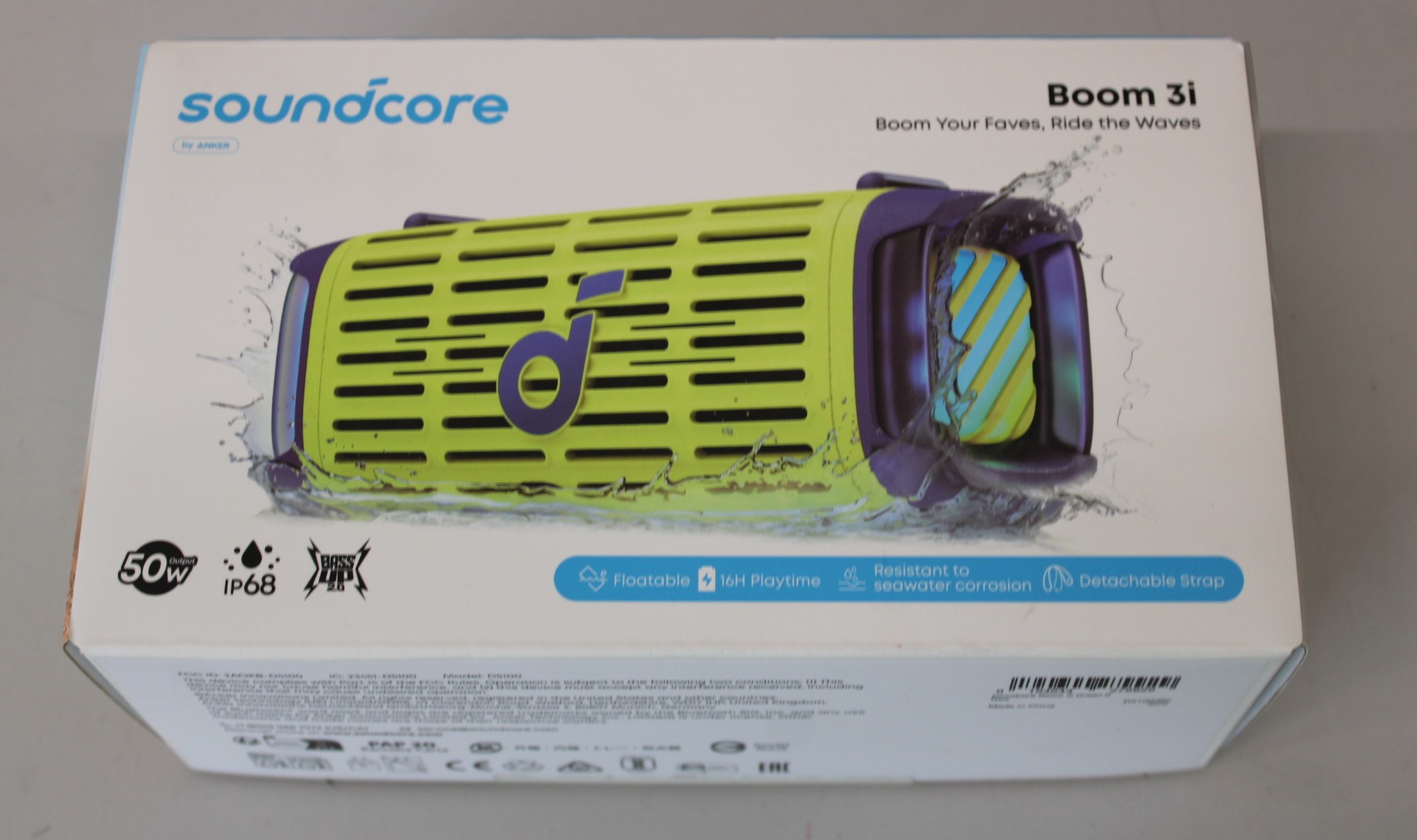 SALE OUT. Anker Soundcore Boom 3i Portable Bluetooth Speaker, Green - Anker Soundcore Speaker - Boom 3i - Warranty 24 month(s) - 50 W - Waterproof - Bluetooth - Wireless connection - Portable - Green - DEMO