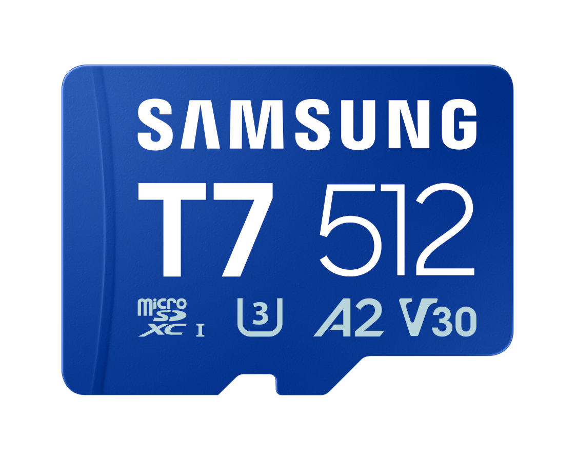 Samsung microSDXC UHS-I Card - T7 - 512 GB - microSD - Flash memory class U3, V30, A2