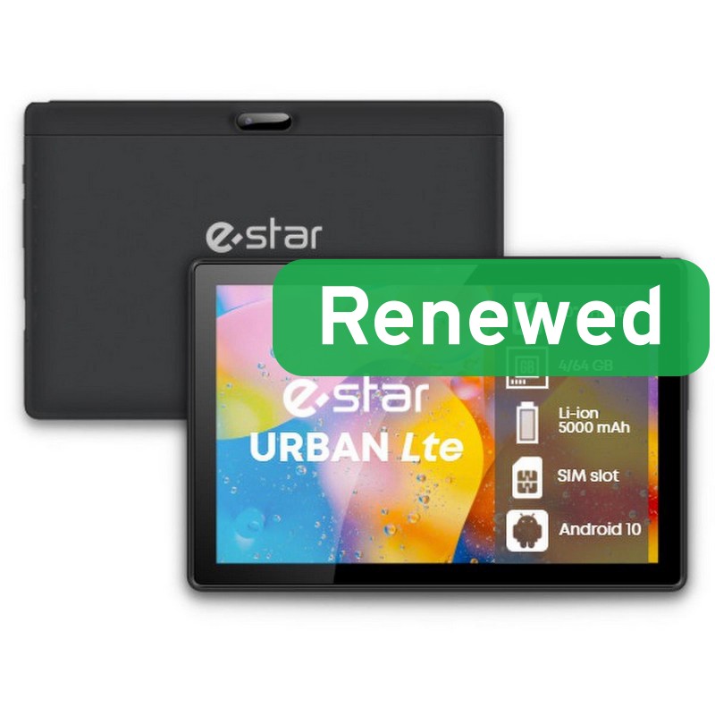 ESTAR Renewed Grade B - 10.1 URBAN Tablet 4GB - Black - 64 GB - Android