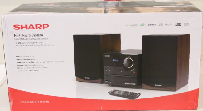 SALE OUT. Sharp XL-B517D(BR) Hi-Fi Micro System, CD/FM/USB/Bluetooth v5.0, Aux-in, 45W, Brown - Sharp Hi-Fi Micro System - XL-B517D(BR) - Brown - USB port - DAMAGED PACKAGING