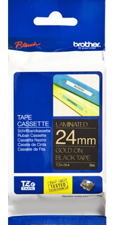 BROTHER TAPE TZE354 gold/black 24mm 8m
