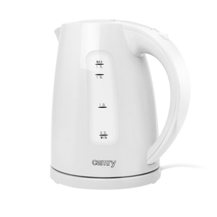 Camry - Kettle - CR 1255 - Standard - 2200 W - 1.7 L - Plastic - 360° rotational base - White