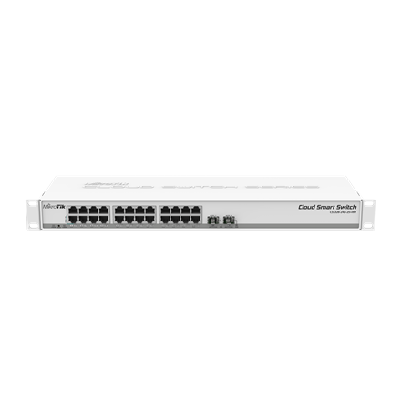 MikroTik - Cloud Smart Switch - CSS326-24G-2S+RM - Managed L2 - Rackmountable - Gigabit Ethernet (copper) ports quantity 24 - SFP+ ports quantity 2 - 12 month(s)