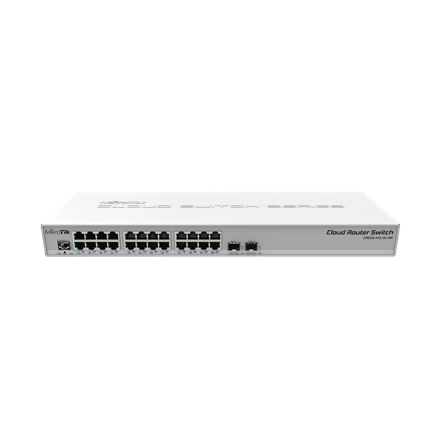 MikroTik - Cloud Router Switch CRS326-24G-2S+RM - Managed L3 - Rackmountable - Gigabit Ethernet (copper) ports quantity 24 - SFP+ ports quantity 2 - 12 month(s)