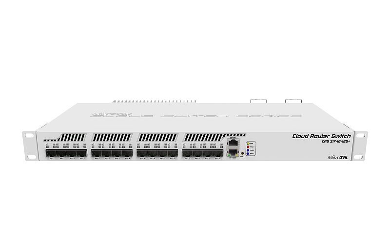 MikroTik - Cloud Core Switch CRS317-1G-16S+RM - Managed L3 - Rackmountable - Gigabit Ethernet (copper) ports quantity 1 - SFP+ ports quantity 16 - 12 month(s)