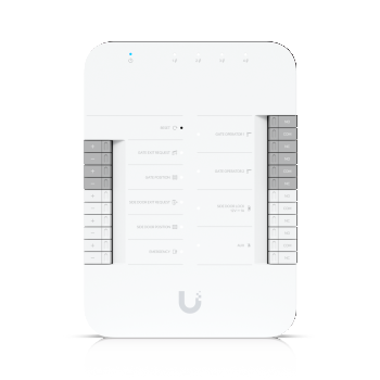 Ubiquiti UA-Hub-Gate advanced Gate Hub enabling seamless gate access control via connected Access readers or Intercom, 2x Gate operator terminals, Lock terminal (12V) for side door, AUX terminal for an external siren
