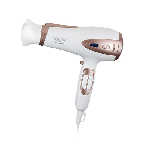 Adler - Hair Dryer - AD 2248 - 2400 W - Number of temperature settings 3 - Ionic function - Diffuser nozzle - White
