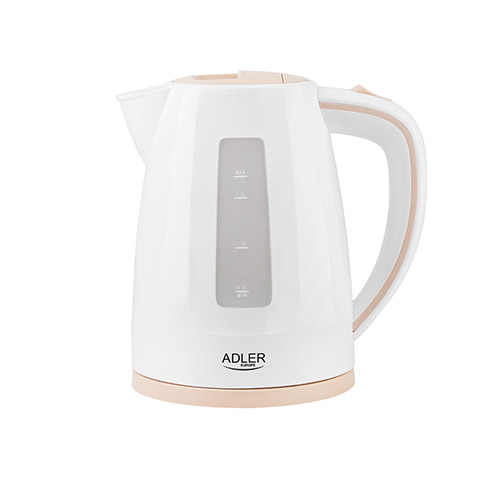 Adler - Kettle - AD 1264 - Standard - 2200 W - 1.7 L - Plastic - 360° rotational base - White