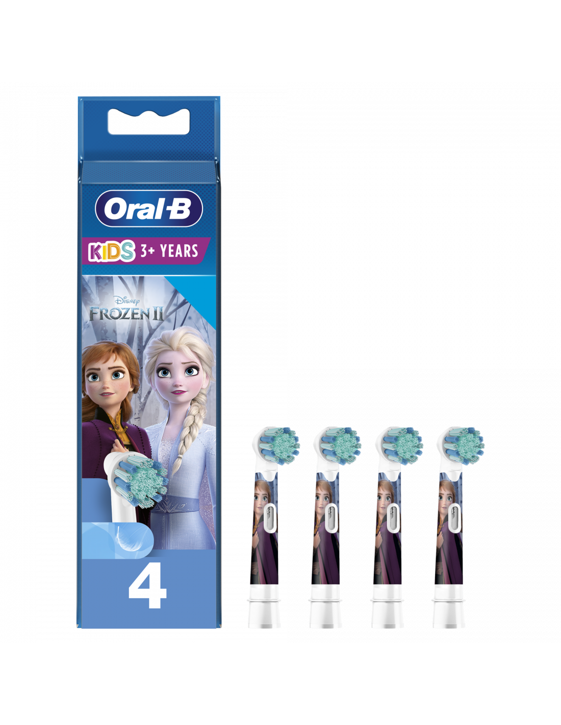 Oral-B - Toothbrush replacement - EB10 4 Frozen II - Heads - For kids - Number of brush heads included 4 - Number of teeth brushing modes Does not apply