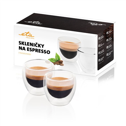 ETA - Espresso cups - ETA418193000 - For espresso coffee - 2 pc(s) - Dishwasher proof - Glass