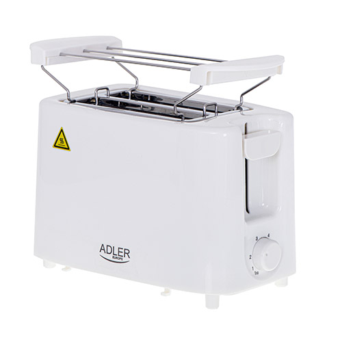 Adler - Toaster - AD 3223 - Power 750 W - Number of slots 2 - Housing material Plastic - White