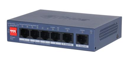 Switch|DAHUA|CS4006-4ET2GT-36|Switch type Managed|Switch layer L2|Form factor Desktop/Wall-Mounting|6xRJ-45 ports|RJ-45 Ports Type Gigabit Ethernet (10/100/1000)|4xFast Ethernet (copper) ports quantity|2xGigabit Ethernet (copper) ports quantity|Power over