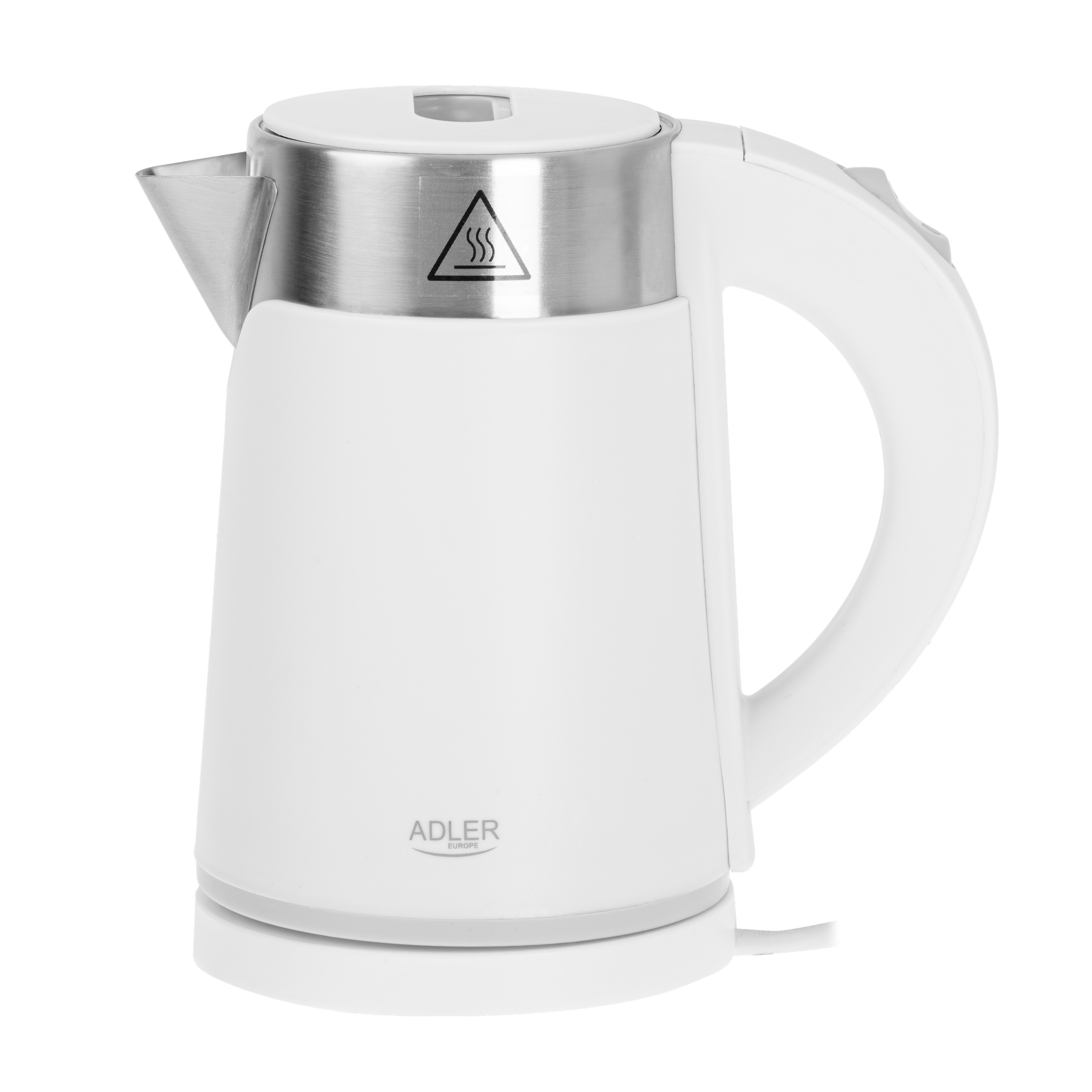 Adler - Kettle - AD 1372 - Electric - 800 W - 0.6 L - Plastic/Stainless steel - 360° rotational base - White
