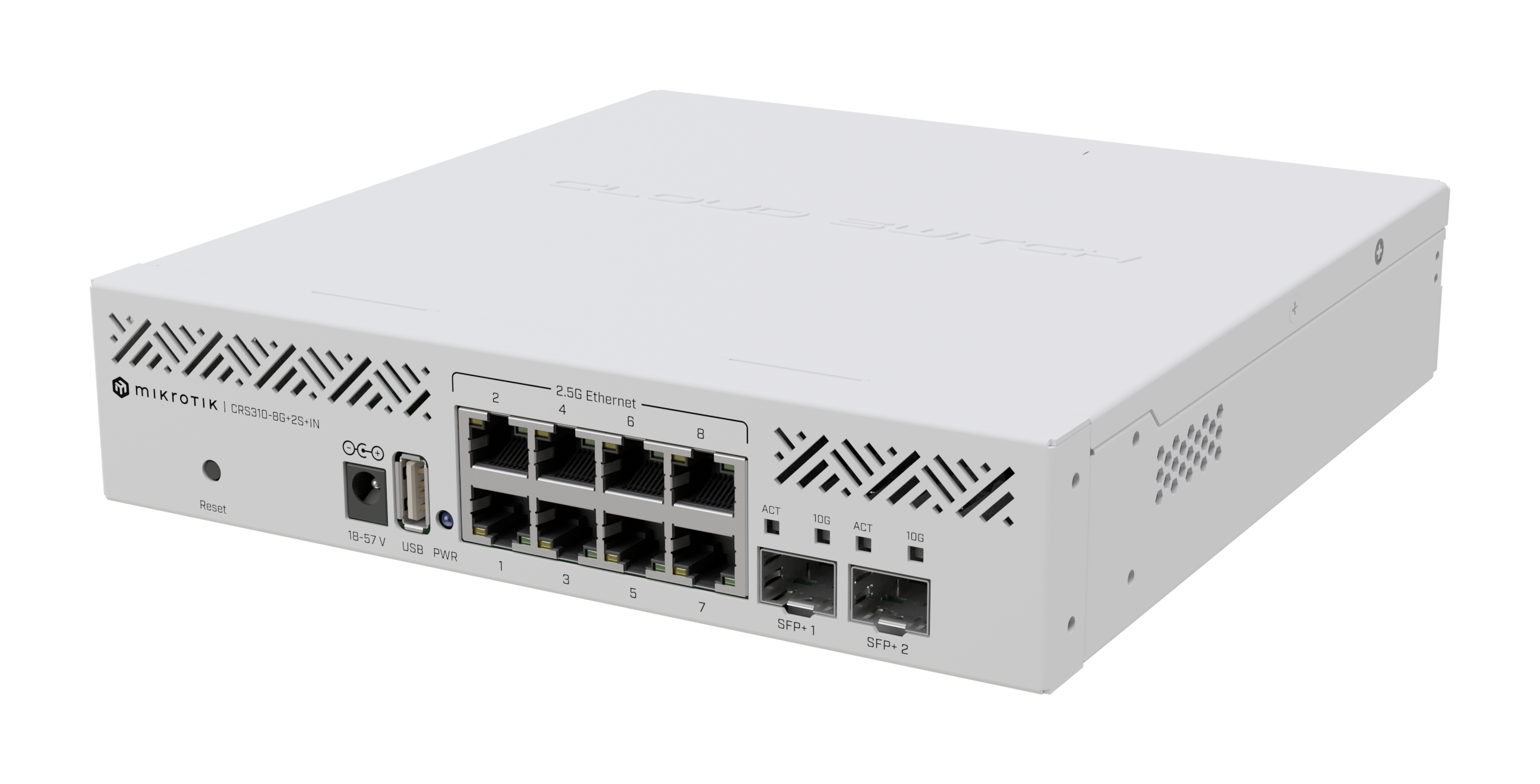 MikroTik - Cloud Router Switch - CRS310-8G+2S+IN - Rackmountable - Gigabit Ethernet (copper) ports quantity 8 - SFP+ ports quantity 2