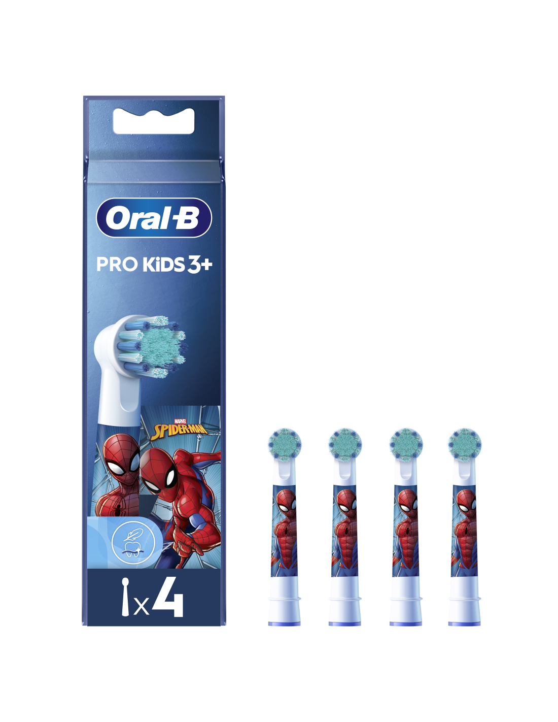 Oral-B Replacement Toothbrush Heads - EB10 4 refill Spiderman - Heads - For kids - Number of brush heads included 4