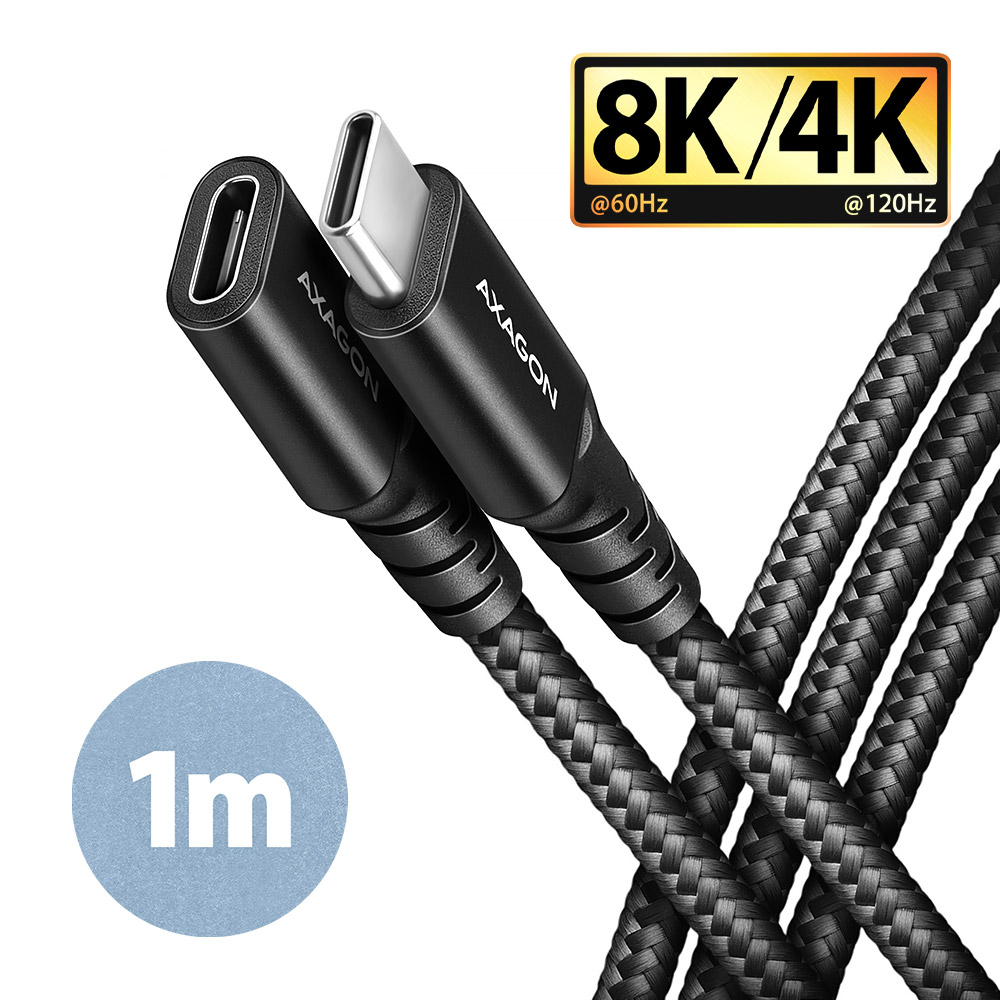 AXAGON - Extension USB 20Gbps cable, 1 m - BUCM32-CF10AB - USB-C to USB-C