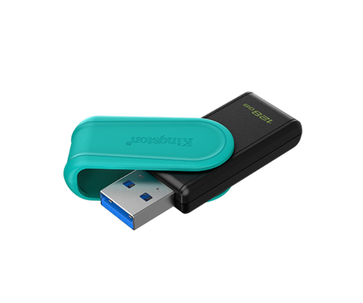 Kingston USB Flash Drive - DataTraveler Exodia S - 128 GB - USB Type-A - Black/Turquoise
