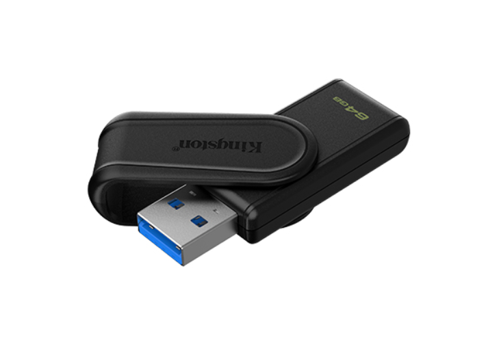 Kingston USB Flash Drive - DataTraveler Exodia S - 64 GB - USB Type-A - Black