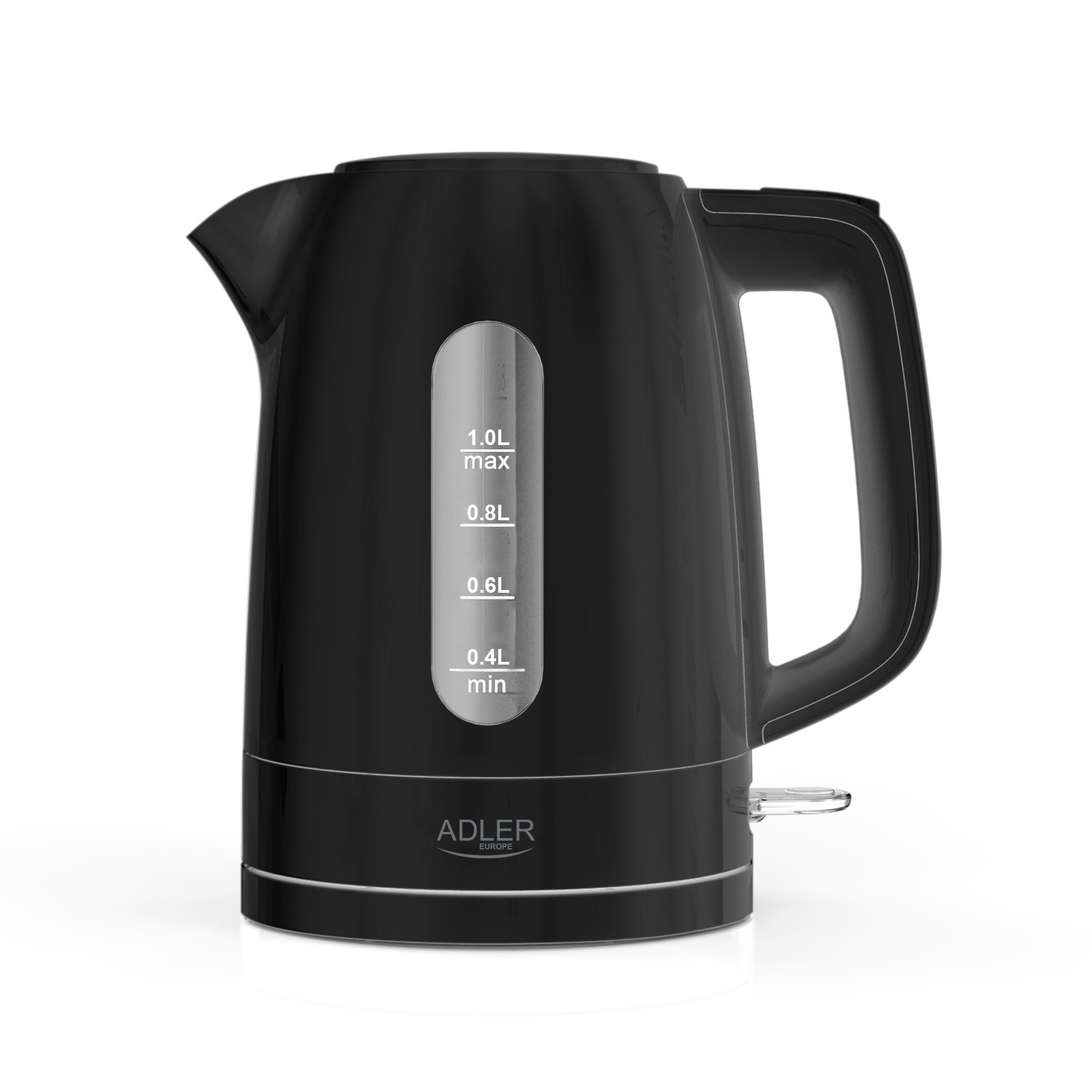 Adler Kettle - AD 1380b - Electric - 2200 W - 1 L - Polypropylene - 360° rotational base - Black