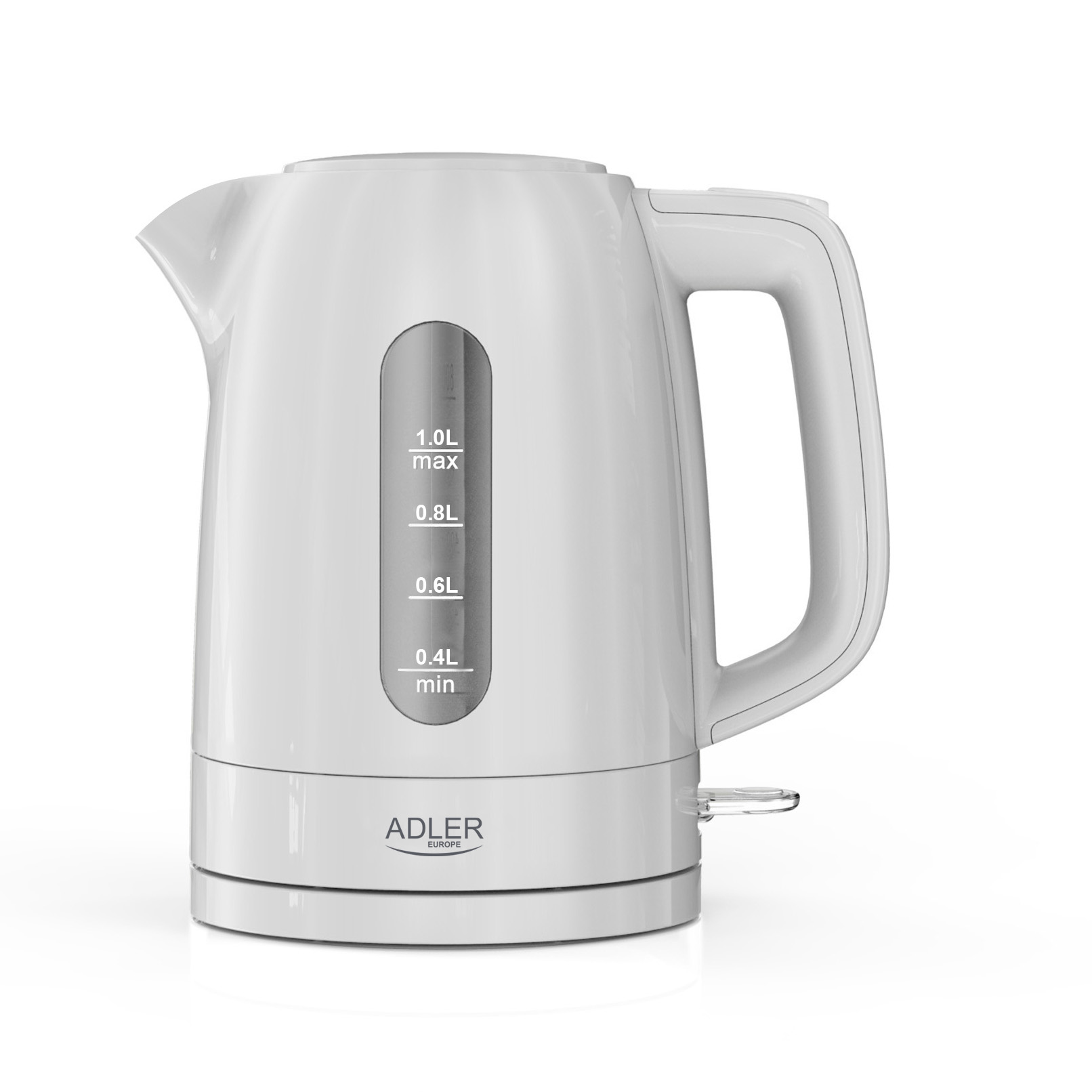 Adler Kettle - AD 1380w - Electric - 2200 W - 1 L - Polypropylene - 360° rotational base - White