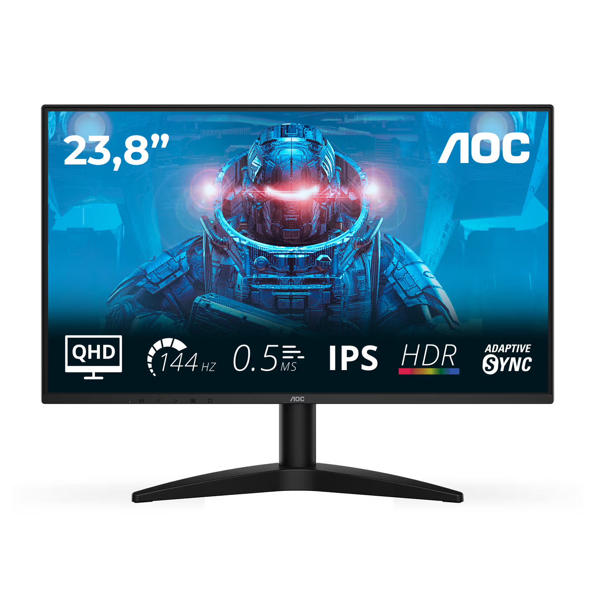 AOC - Q24B36X - 24 " - IPS - QHD - 16:9 - 144 Hz - 4 ms - 2560 x 1440 pixels - 300 cd/m² - HDMI ports quantity 1 - Black