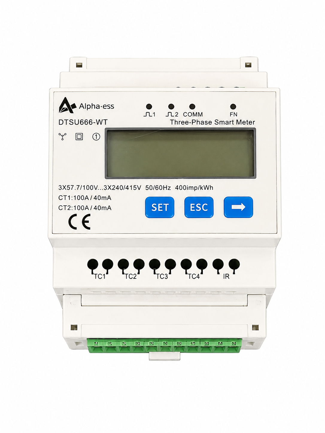 AlphaESS DTSU666 3CT 400V with CT 100A with PLUG Guide rail, 4P, English Corum