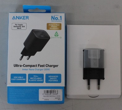 SALE OUT. Anker 511 Nano 4 Wall Charger 30W 1C, Black - SALE OUT. Anker 511 Nano 4 Wall Charger 30W 1C - A2337G11 - USB-C - DEMO