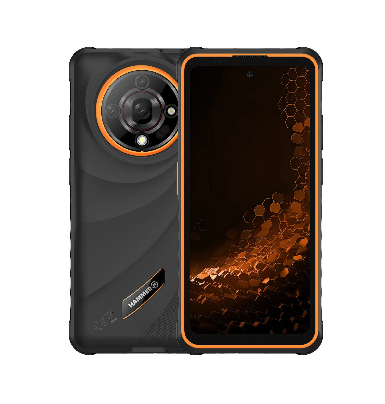 Hammer - Iron 6 - Orange - 6.56 " - IPS - 1612 x 720 pixels - Mediatek - Dimensity 6300 - Internal RAM 8 GB - 256 GB - Dual SIM - 3G - 4G - 5G - Main camera resolution 64 MP - Android - 15 - 6050 mAh